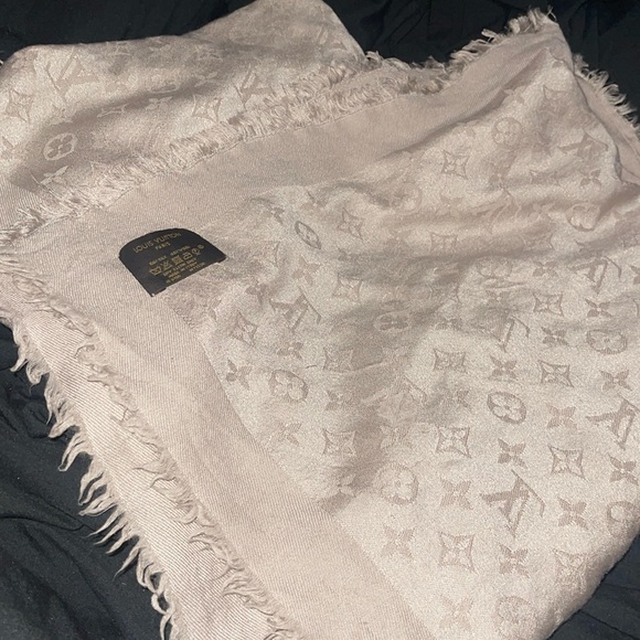 Louis Vuitton Monogram Logo Shawl Scarf Greige - Picture 4 of 5
